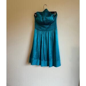 Cache Vintage Teal Silk Halter Mini Dress Women’s 6 Formal Prom Wedding Y2K